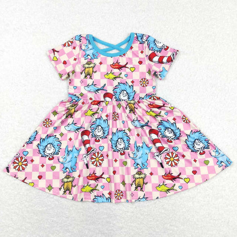 GSD0503 toddler girl clothes dr.seuss dress girl summer dress