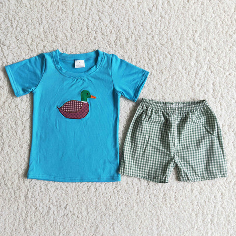 B11-1 RTS baby boy clothes duck embroidery boy summer shorts set-promotion 2024.5.11 $5.5