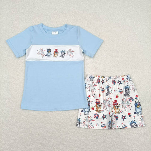 BSSO0792 RTS baby boy clothes 4th of July patriotic toddler boy summer outfits 3-6M to 7-8T （print）