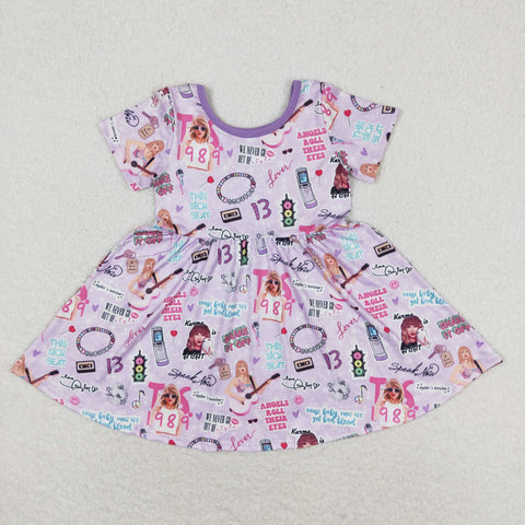 GSD1167 RTS toddler clothes 1989 singer baby girl summer towel dress