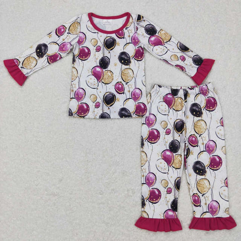 GLP0819 toddler girl clothes happy new year girl pajamas set