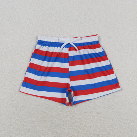 S0233 RTS baby boy clothes stripe 4th of July clothes boy summer swim shorts 1