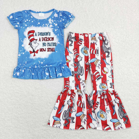 GSPO1093 baby girl clothes dr.seuss girl bell bottom outfit