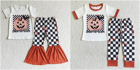 halloween toddler clothes pumpkin matching set