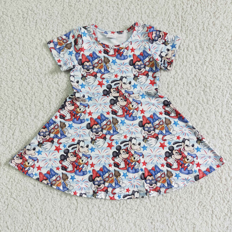GSD0075 RTS  kids clothing july 4th cartoon dress-promotion 2024.5.3 $5.5