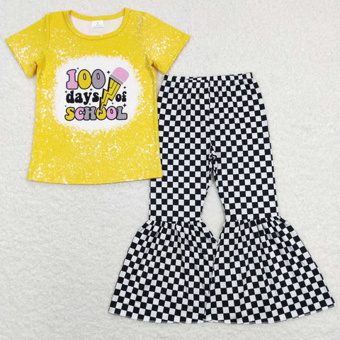 GSPO1256 baby girl clothes girl 100days back to school bell bottom outfit